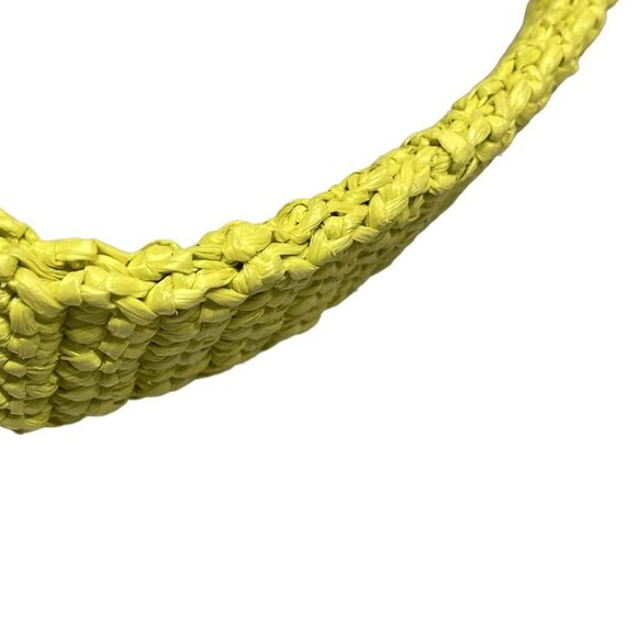 Auth miumiu - Yellow Green Straw Handbag - Picture 7 of 15